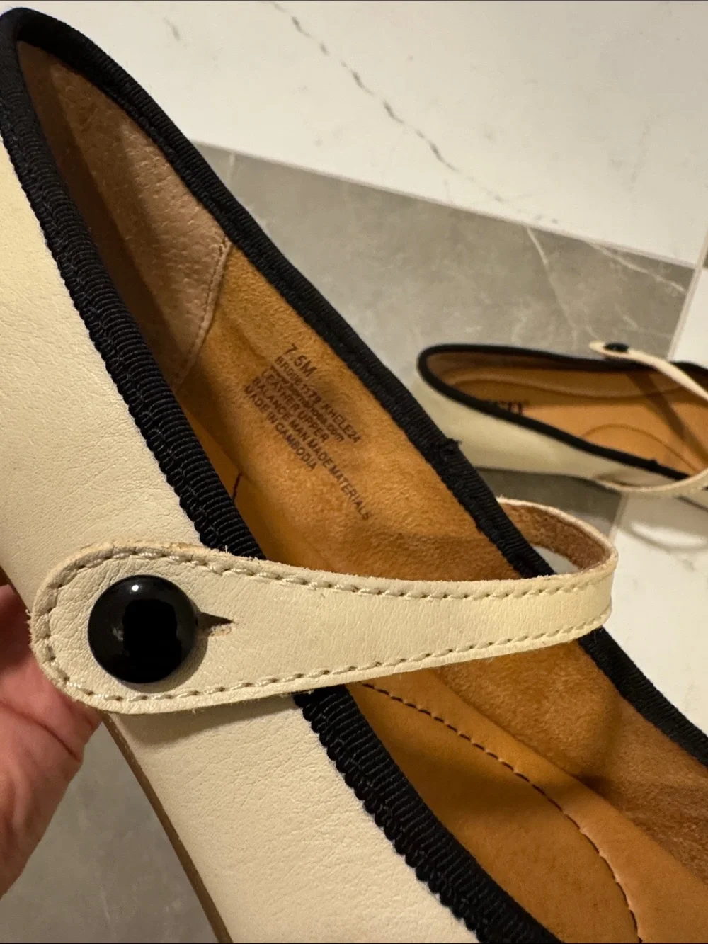 Born Two-Tone Black & Cream Mary Jane Flats
